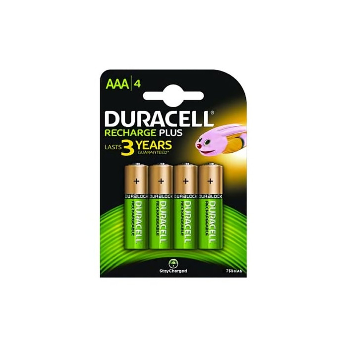 Pack de 4 Pilas AAA Duracell HR3-B/ 1.2V/ Recargables | Pilas