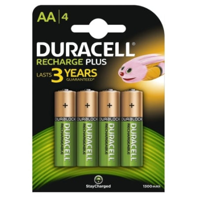 Pack de 4 Pilas AA Duracell HR6-B/ 1.2V/ Recargables | Pilas