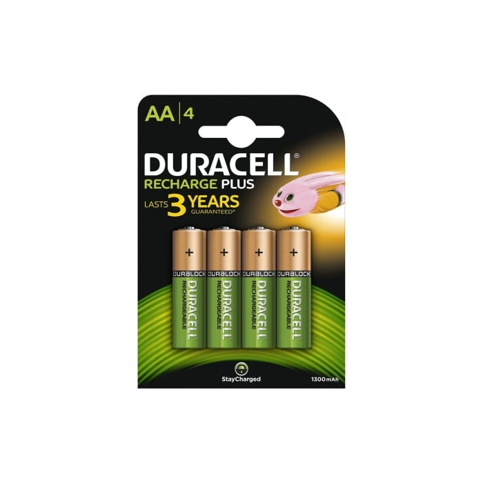Pack de 4 Pilas AA Duracell HR6-B/ 1.2V/ Recargables | Pilas