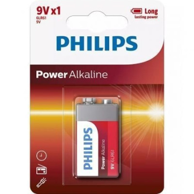 Pila Alcalina Philips 6LR61P1B/10/ 9V | Pilas