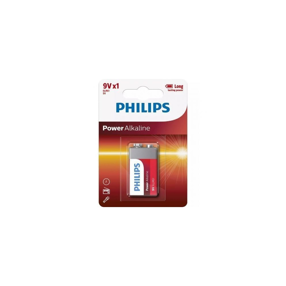 Pila Alcalina Philips 6LR61P1B/10/ 9V | Pilas