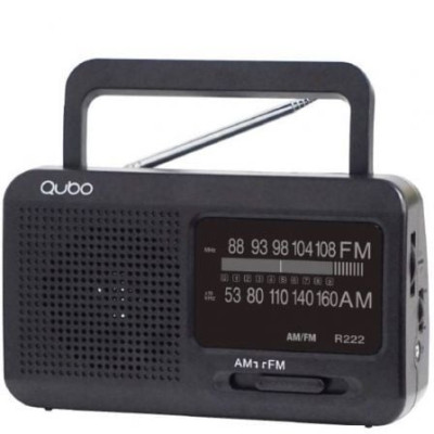 Radio Portátil Qubo R-222/ con Cable/ a Pilas/ Negra | Radios