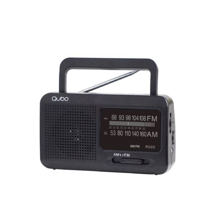 Radio Portátil Qubo R-222/ con Cable/ a Pilas/ Negra | Radios