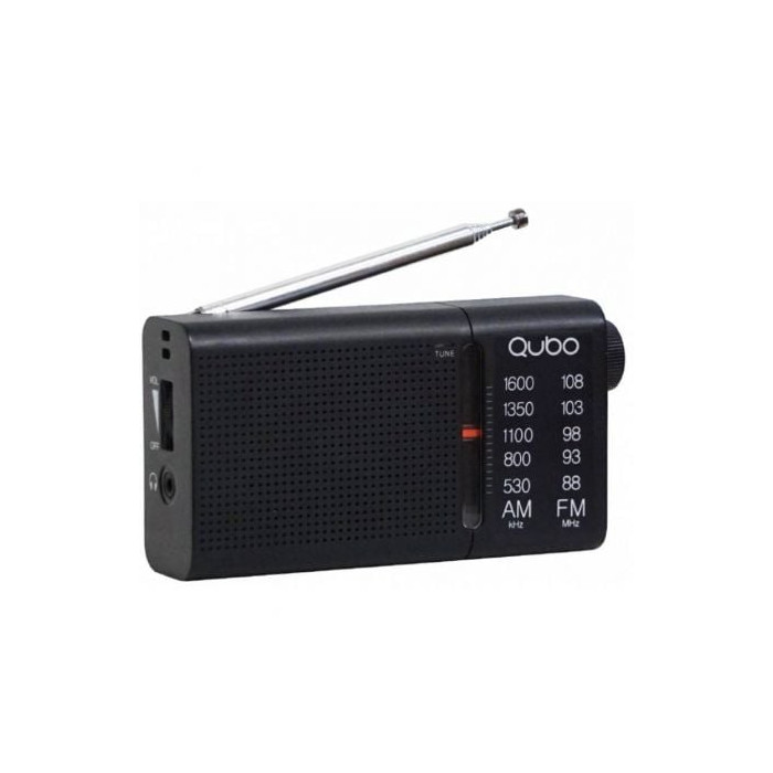 Radio Portátil Qubo RS-2/ con Cable/ a Pilas/ Negra | Radios