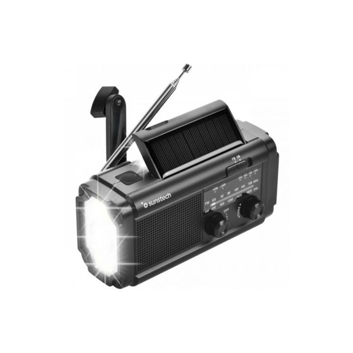 Radio Portátil Sunstech RPE25/ con Batería/ Linterna/ Negra | Radios
