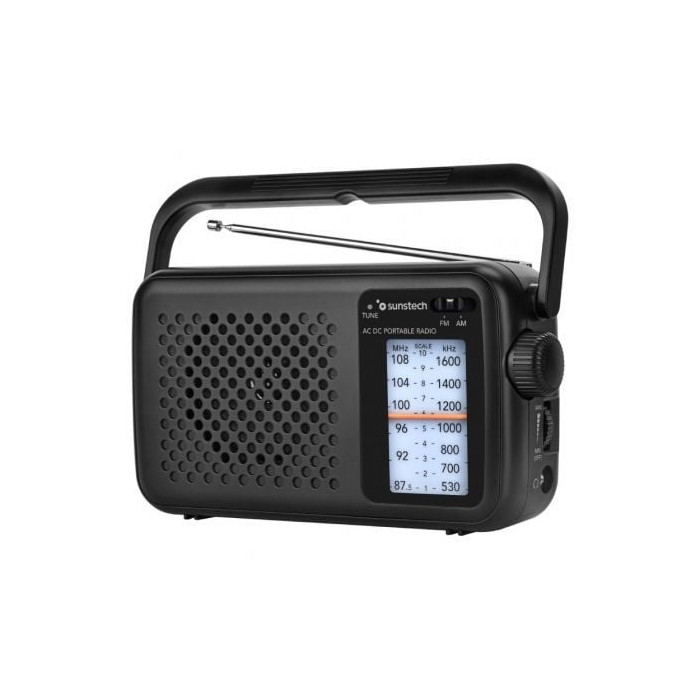 Radio Portátil Sunstech RPS760/ con Cable/ a Pilas/ Negra | Radios