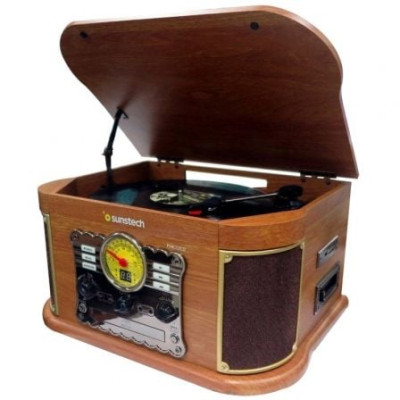 Tocadiscos Sunstech PXRC52CD/ Bluetooth/ Radio FM/ Cassette/ Conversor a MP3 | Tocadiscos