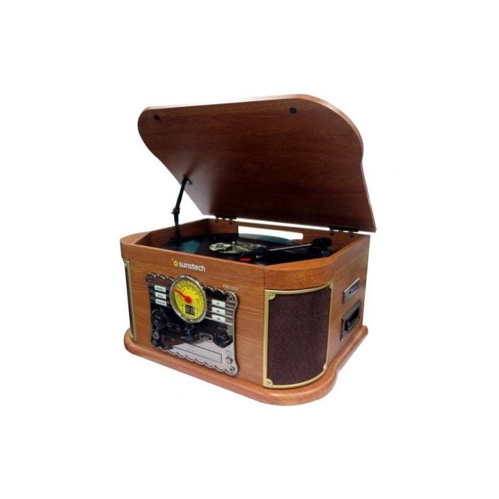 Tocadiscos Sunstech PXRC52CD/ Bluetooth/ Radio FM/ Cassette/ Conversor a MP3 | Tocadiscos