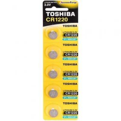 Pack de 5 Pilas de Botón Toshiba CR1220/ 3V | Pilas