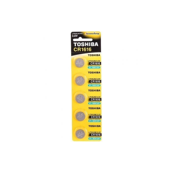 Pack de 5 Pilas de Botón Toshiba CR1616/ 3V | Pilas