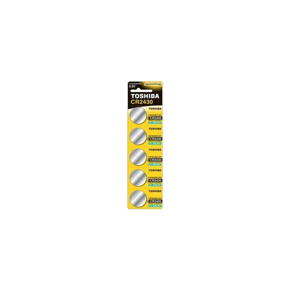 Pack de 5 Pilas de Botón Toshiba CR2430/ 3V/ Alcalinas | Pilas