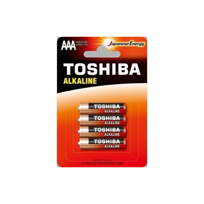 Pack de 4 Pilas AAA Toshiba Alkaline LR03/ 1.5V/ Alcalinas | Pilas