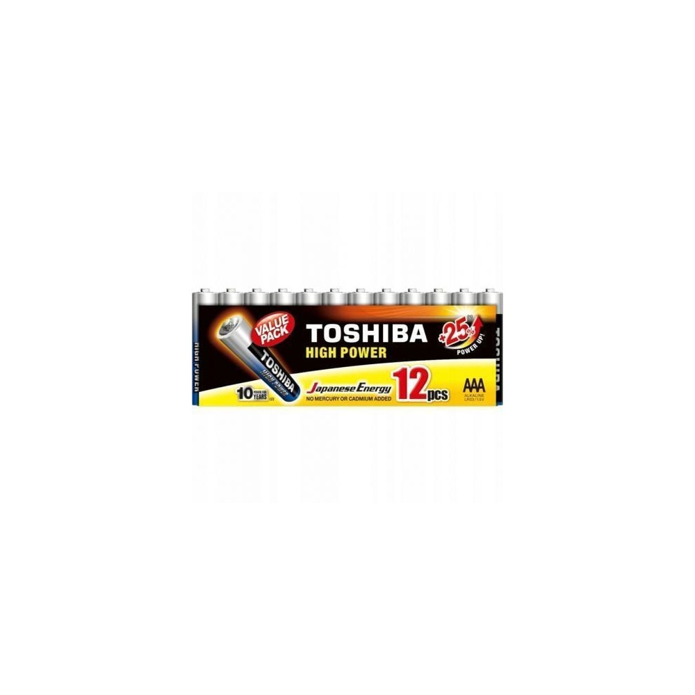 Pack de 12 Pilas AAA Toshiba High Power LR03/ 1.5V/ Alcalinas | Pilas
