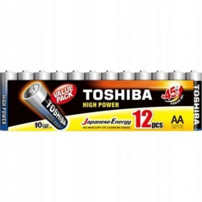 Pack de 12 Pilas AA Toshiba High Power LR6/ 1.5V/ Alcalinas | Pilas