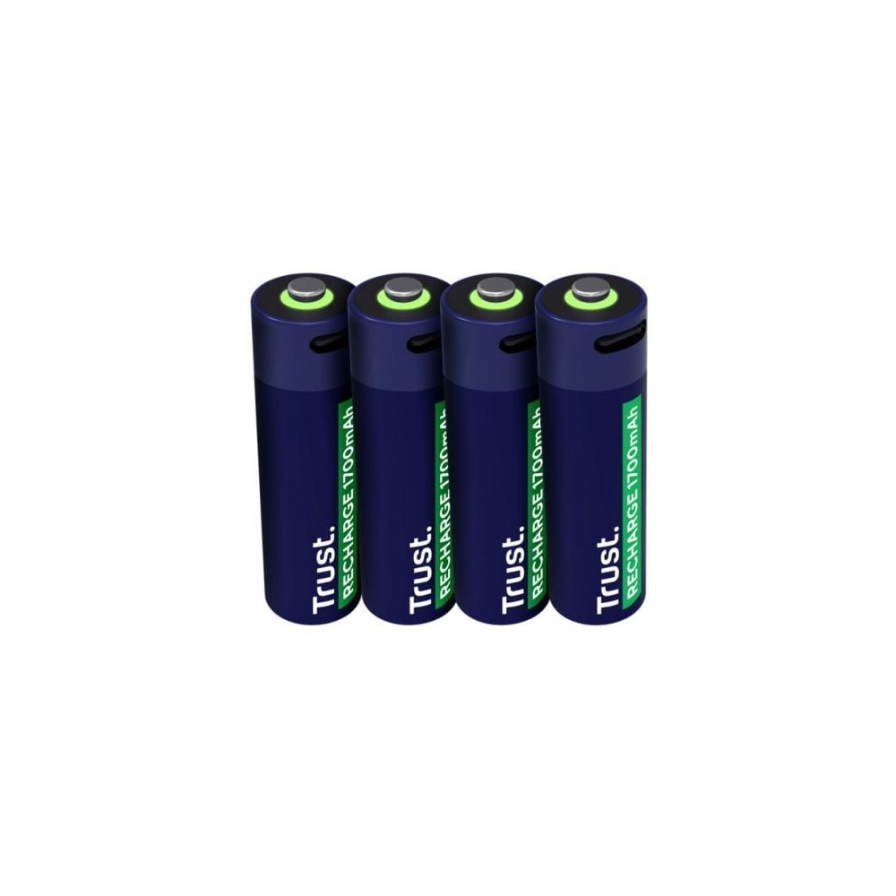 Pack de 4 Pilas AA Trust 25631/ Recargables | Pilas
