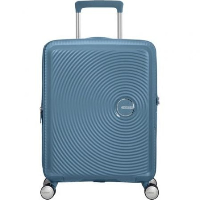 Maleta de Cabina American Tourister SoundBox Spinner 55cm/ 55x40x20cm/ 4 Ruedas/ Azul Piedra | Maletas