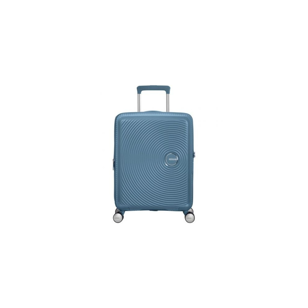 Maleta de Cabina American Tourister SoundBox Spinner 55cm/ 55x40x20cm/ 4 Ruedas/ Azul Piedra | Maletas