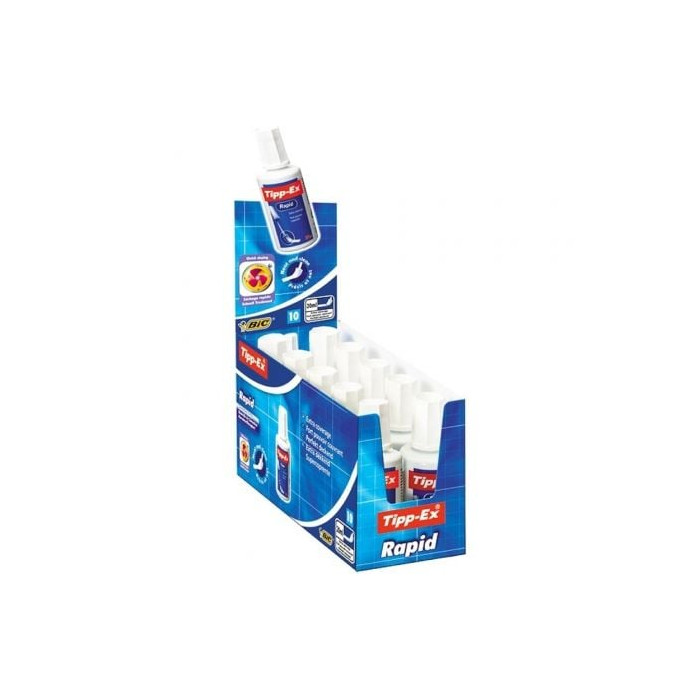 Caja de Correctores de Escritura Líquida Bic Tipp-Ex Rapid Fluid/ 20ml/ 10 unidades | Correctores