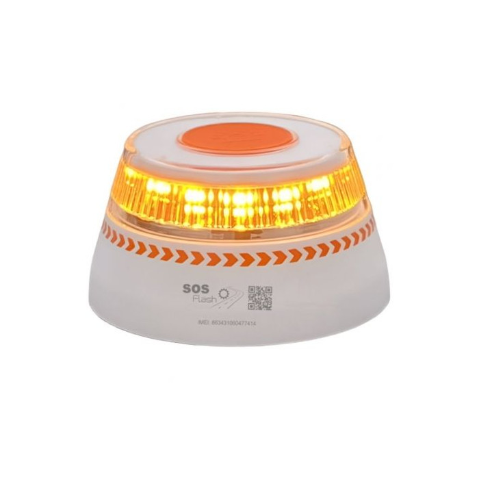 Luz baliza de emergencia para coche SOS Flash V16 Connected IoT BAL/2/ Homologada/ Base Imantada/ Geolocalizable/ Funciona a Pil