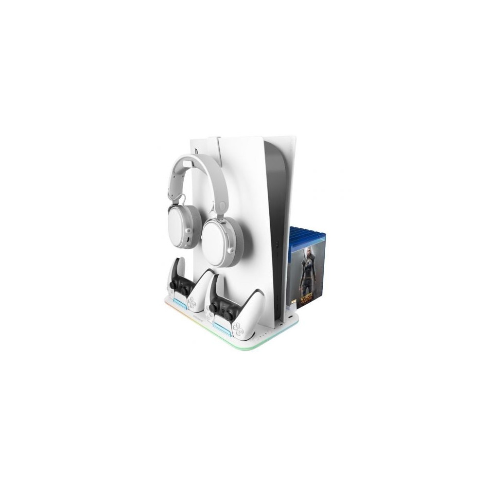 Soporte Multifunción RGB para PS5 Mars Gaming MPS5-B2/ Blanco | PlayStation