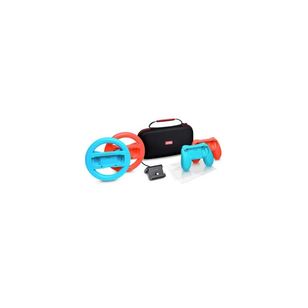 Pack Gaming Trust Gaming GXT 1249/ Estuche rígido + 2 Joy-Con + 2 Volantes + Cristal Templado para Switch + Soporte de Carga | N