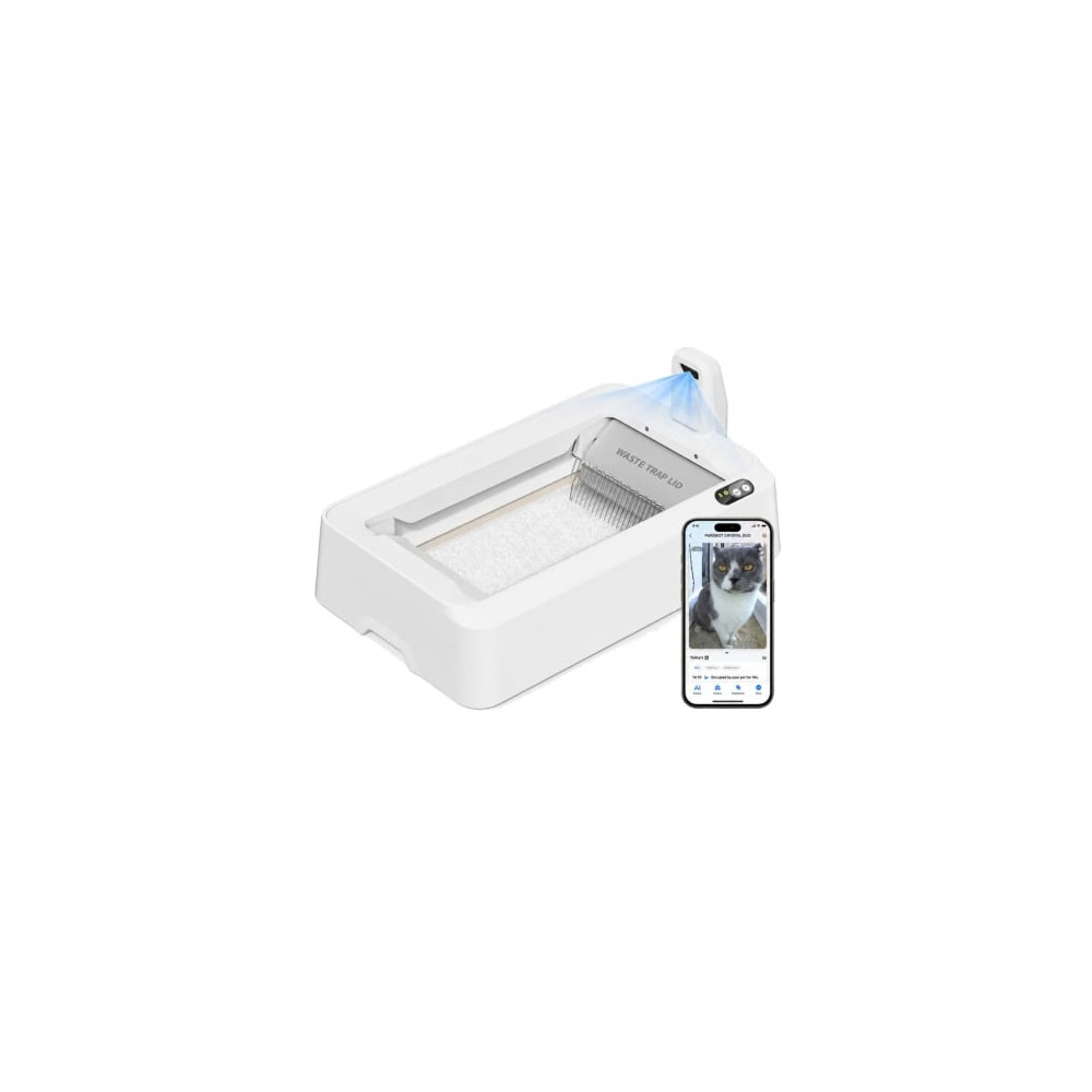 Arenero para Gatos Autolimpiable PetKit PuroBot Crystal Duo con Cubierta/ Control desde APP/ Blanco | Dispositivos