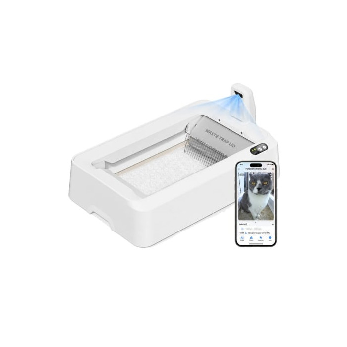 Arenero para Gatos Autolimpiable PetKit PuroBot Crystal Duo con Cubierta/ Control desde APP/ Blanco | Dispositivos