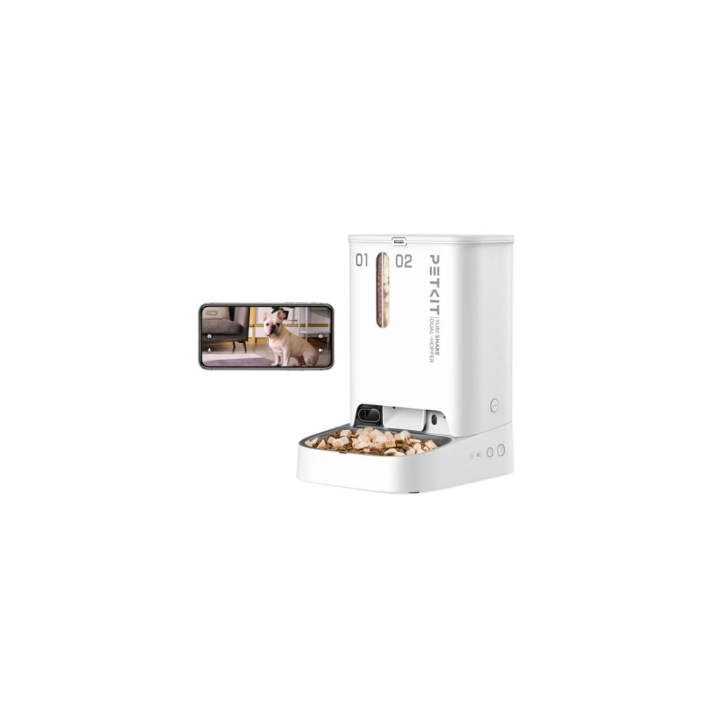 Comedero de mascotas Inteligente PetKit YumShare Dual-Hopper/ Cámara HD/ con Micrófono | Dispositivos