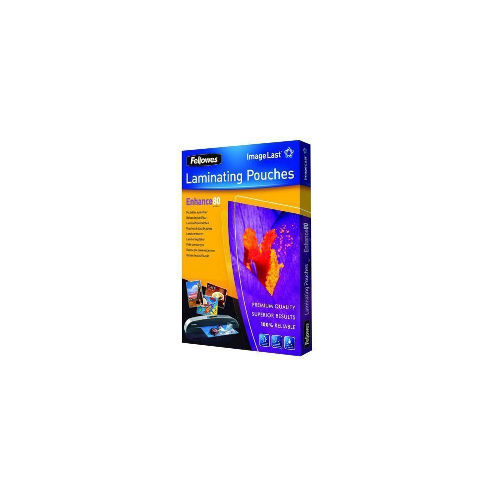 Fundas para Plastificar Fellowes 5306114/ A4/ 80 Micras/ 100 unidades | Encuadernación y Plastificación