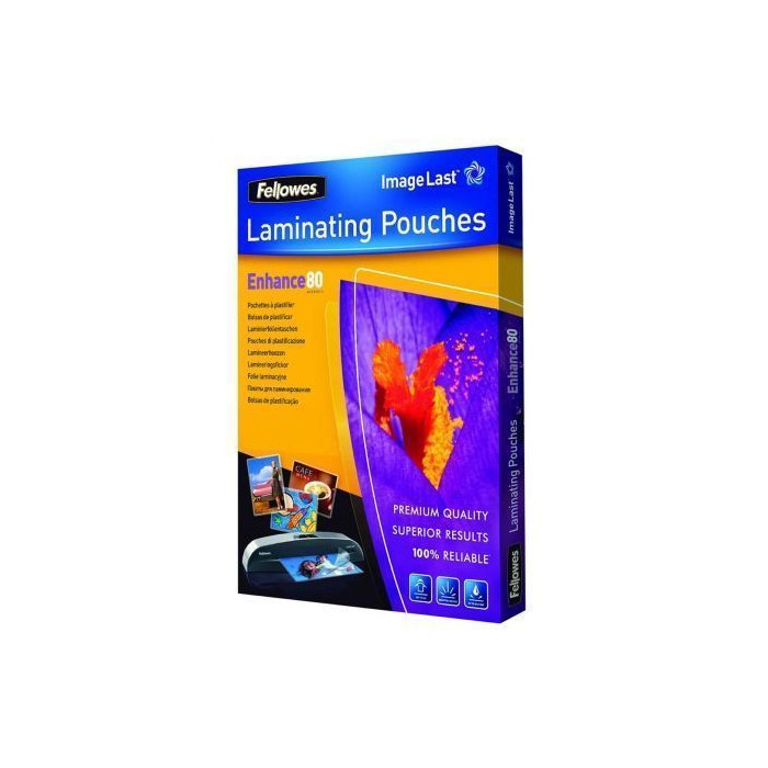 Fundas para Plastificar Fellowes 5306114/ A4/ 80 Micras/ 100 unidades | Encuadernación y Plastificación