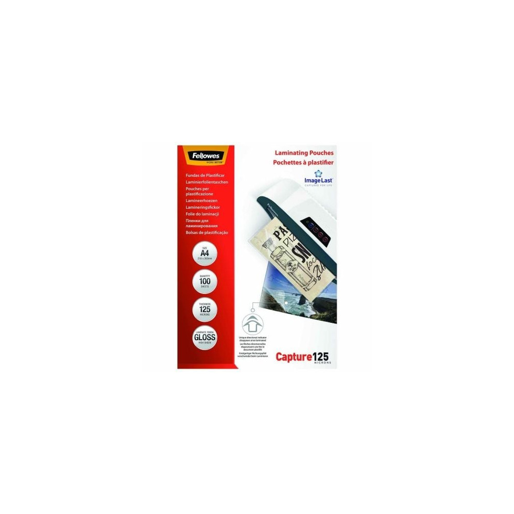 Fundas para Plastificar Fellowes 5307407/ A4/ 125 Micras/ 100 unidades | Encuadernación y Plastificación