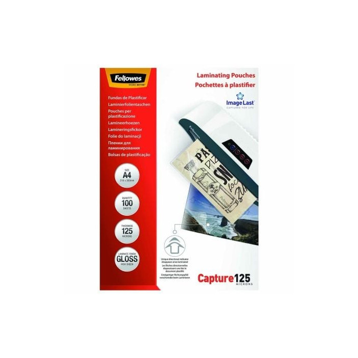 Fundas para Plastificar Fellowes 5307407/ A4/ 125 Micras/ 100 unidades | Encuadernación y Plastificación