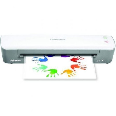 Plastificadora Fellowes Ion A4 4560001/ hasta A4 y 80-125 Micras/ Blanca y Gris | Encuadernación y Plastificación