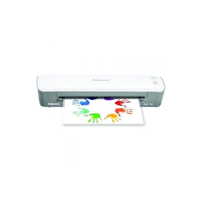 Plastificadora Fellowes Ion A4 4560001/ hasta A4 y 80-125 Micras/ Blanca y Gris | Encuadernación y Plastificación
