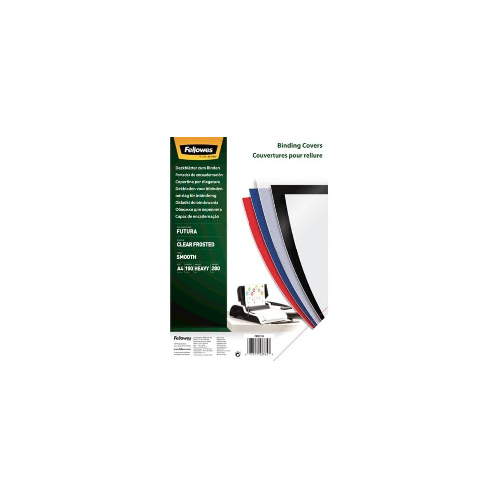 Portadas de Polipropileno Fellowes 5376503/ A4/ 300 Micras/ 100 unidades/ Transparente | Encuadernación y Plastificación