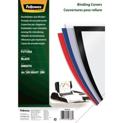 Portadas de Polipropileno Fellowes 5476603/ A4/ 300 Micras/ 100 unidades/ Negras | Encuadernación y Plastificación