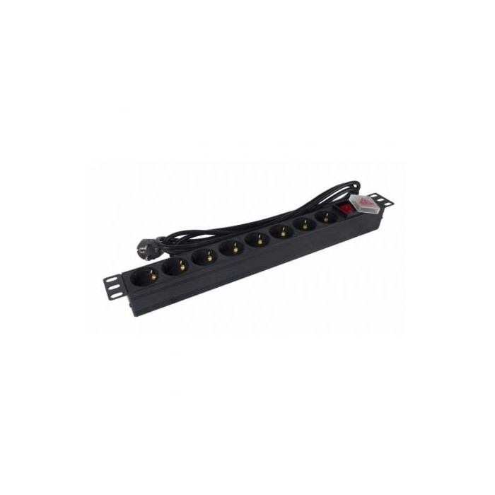 Regleta con Interruptor Phasak BNS 1520/ 8 Tomas de Corriente/ Cable 3m/ Negro | Regletas