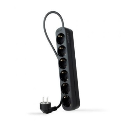 Regleta Nanocable 10.37.0006-NS-BK/ 6 Tomas de Corriente/ Cable 1.4m/ Negra | Regletas