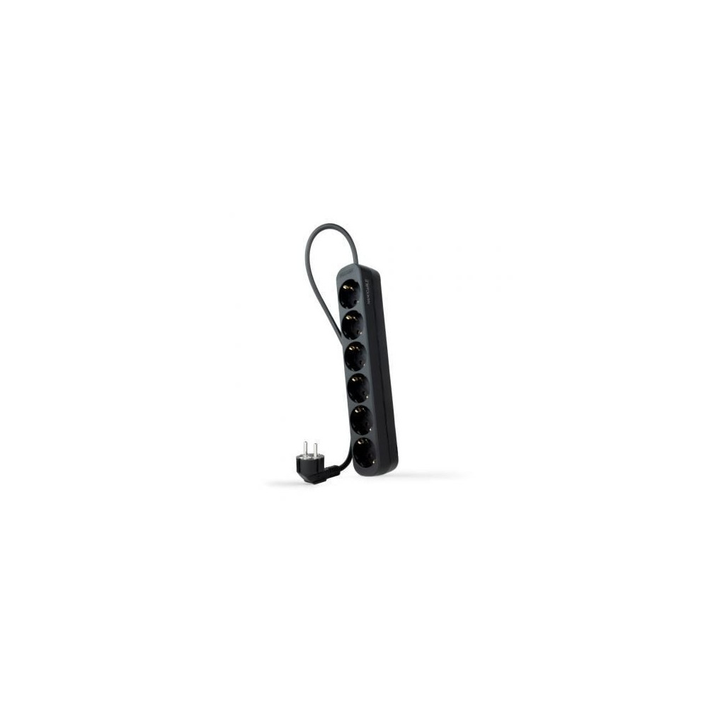 Regleta Nanocable 10.37.0006-NS-BK/ 6 Tomas de Corriente/ Cable 1.4m/ Negra | Regletas