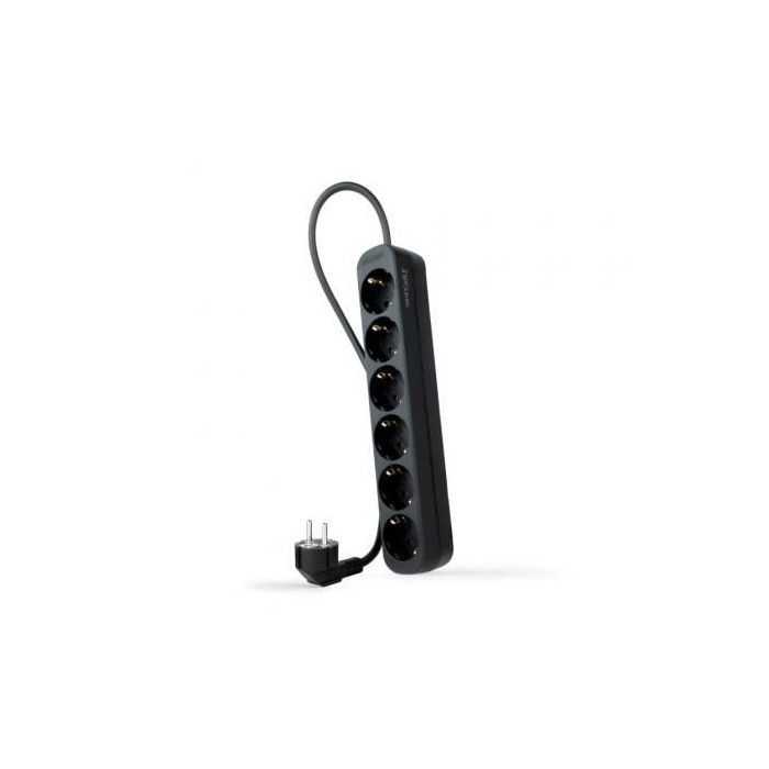 Regleta Nanocable 10.37.0006-NS-BK/ 6 Tomas de Corriente/ Cable 1.4m/ Negra | Regletas