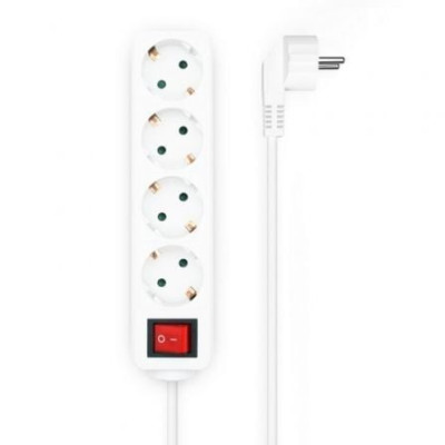 Regleta con Interruptor Aisens A154-0649/ 4 Tomas de Corriente/ Cable 1.4m/ Blanco | Regletas