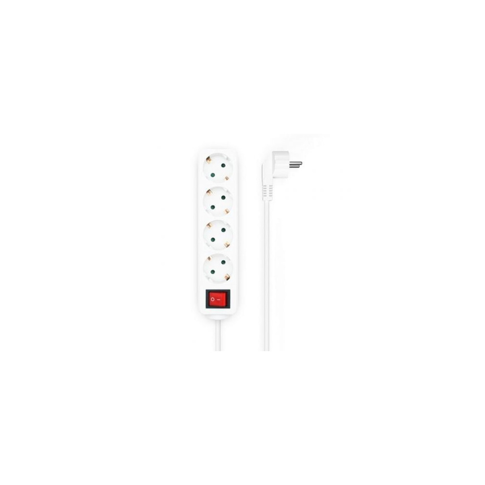 Regleta con Interruptor Aisens A154-0649/ 4 Tomas de Corriente/ Cable 1.4m/ Blanco | Regletas