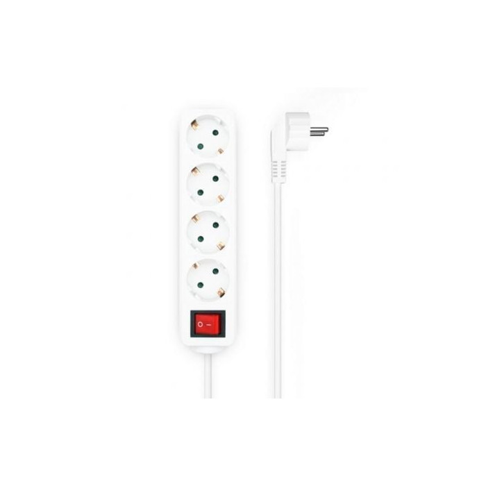 Regleta con Interruptor Aisens A154-0649/ 4 Tomas de Corriente/ Cable 1.4m/ Blanco | Regletas