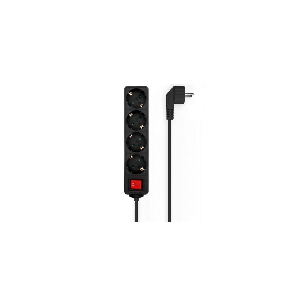 Regleta con Interruptor Aisens A154-0650/ 4 Tomas de Corriente/ Cable 1.4m/ Negro | Regletas