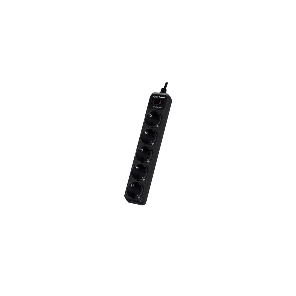 Regleta con interruptor Cyberpower B0520SC0-DE/ 5 Tomas de corriente/ Cable 1.8m/ Negra | Regletas