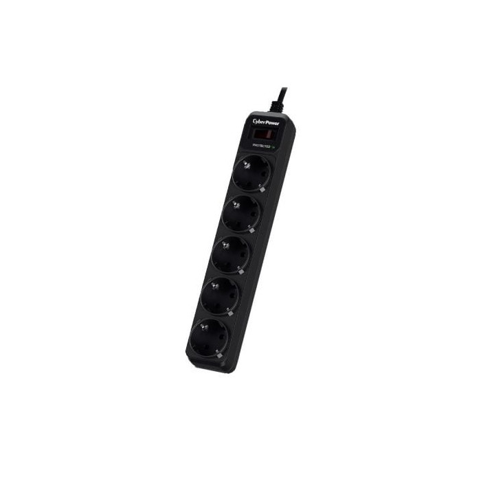 Regleta con interruptor Cyberpower B0520SC0-DE/ 5 Tomas de corriente/ Cable 1.8m/ Negra | Regletas
