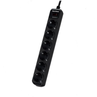 Regleta con interruptor Cyberpower B0620SC0-DE/ 6 Tomas de corriente/ Cable 1.8m/ Negra | Regletas