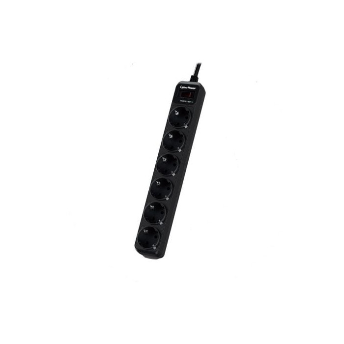 Regleta con interruptor Cyberpower B0620SC0-DE/ 6 Tomas de corriente/ Cable 1.8m/ Negra | Regletas