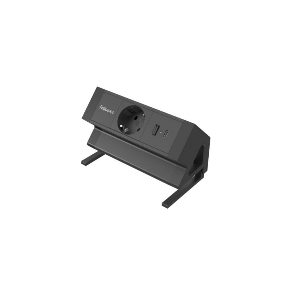 Regleta Sobremesa Fellowes 100137172/ 1 Tomas de corriente/ 1 USB - 1 USB Tipo-C/ Cable 2m/ Negra | Regletas