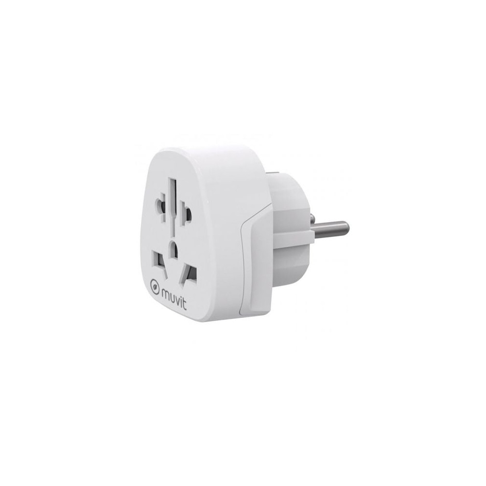 Enchufe Universal Muvit For Change MCADP0007/ 1 Toma de Corriente/ Blanco | Enchufes